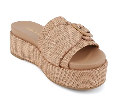 Soda “Lulah” ~ Women Open Round Toe Single Strap Slide Sandal with Buckle Detail4