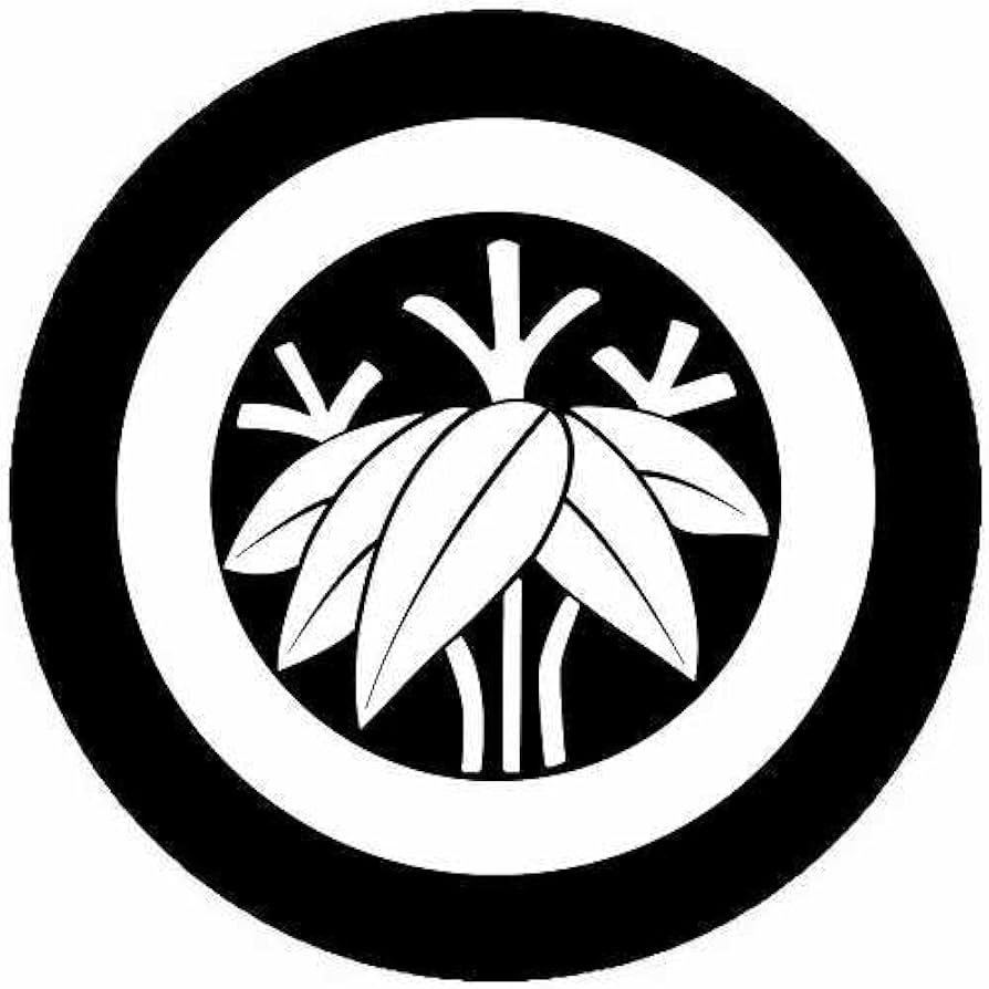 Amazon.co.jp: 家紋シール 4185_丸に七五三根笹 布タイプ 6枚セット