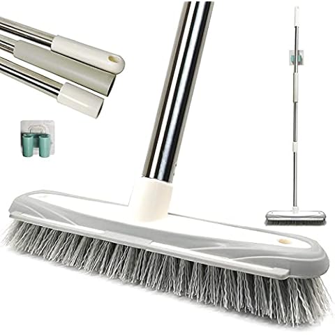 IZSOHHOME Adjustable Sliding Broom with Stiff Bristles Cover