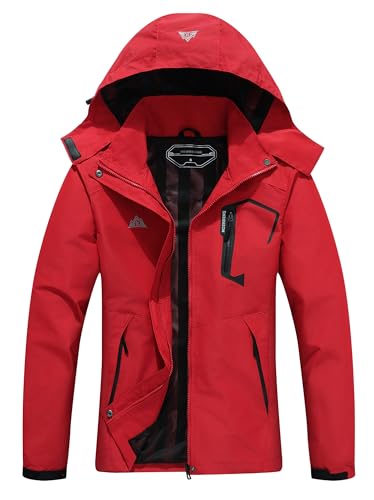 Women's Waterproof Lightweight Rain Jacket Windproof Breathable Trench Coat Detachable Hood Raincoats Outdoor Hiking Jacket