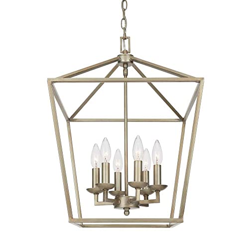 Home Decorators Collection Weyburn 6-Light Antique Silver Leaf Caged Chandelier #TOP5