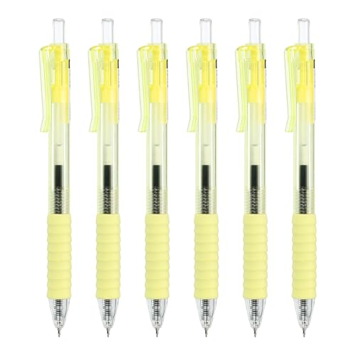 Set de 6 bolígrafos retráctiles con tinta negra 0.5mm