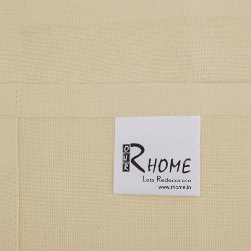 Image of R home Solid Cotton Table Napkins, Soft Cloth Napkins for Dining Table, Reusable & Washable, Ideal for Formal Dining, Cocktail Nights, Weddings, Home Bar & Table Decor (12, Beige)