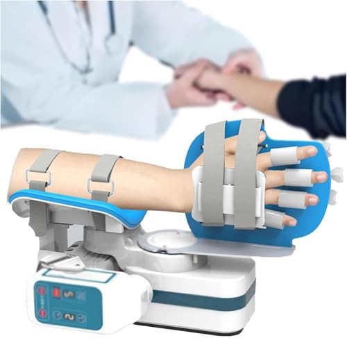 GerCxxly Appareil Électrique De Rééducation du Poignet,Appareil d'exercice des Doigts,Conception séparée à Cinq Doigts,pour Poignet Raide, Hémiplégie,9 réglages de l'intensité Righthand