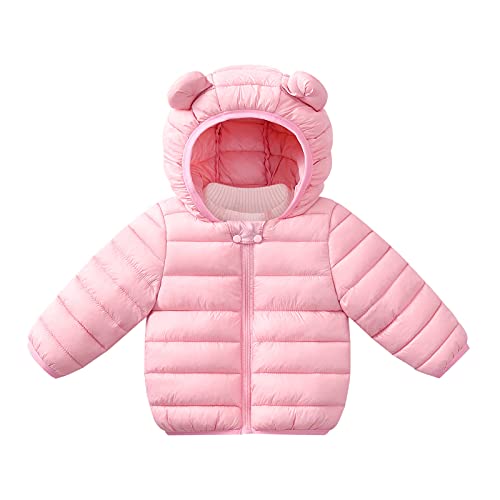 Toddler Boys Girls Winter Coat Lightweight Puffer Padded Quilted Jacket Bear Ear Hoods Jacket Zip Up Windproof Outerwear3