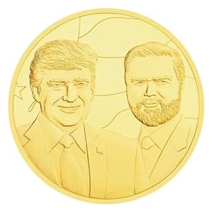 President Donald Trump Vice President JD Vance Collectible Coin Commemorative History Coins, 1.57 inch, Gold, TD0001