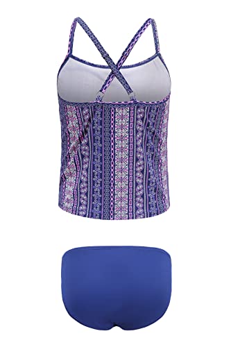 Image of Girls Two Piece Tankini Swimsuit Hawaiian Ruffle Swimwear Bathing Suit Set