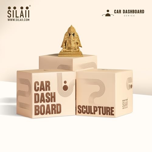 Image of SILAII Pillayarpatti Karpaga Vinayagar Car Dashboard Idol - 3 Inch Gold | Miniature Ganesh Statue for Car Interior Decor | Ganesha Idols for Home & Office | Spiritual Gift & Decorative Ganesha Idols