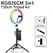 Produktbild Selfie Ringleuchte 10 Zoll RGB Licht Bunt USB Beauty Video Studio Foto Rundlampe Dimmbar Selfie Led Ring Licht Mit Stativ Unterstützung Led Blitz-3 In 1