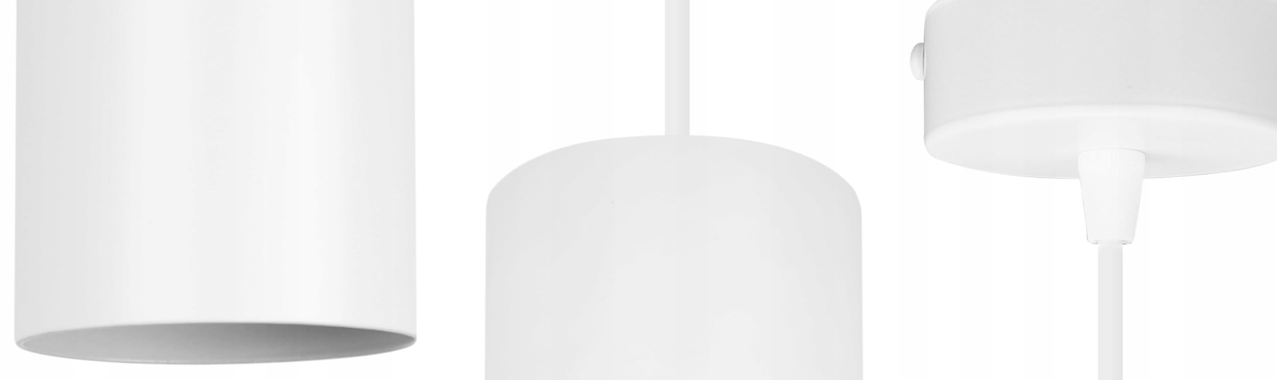 Light-Home Tuba lampa sufitowa wisząca - Nowoczesny żyrandol na sufit do sypialni salonu i kuchni w stylu loft - na 1 żarówkę GU10 - metalowy klosz biały