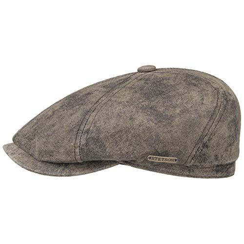 Stetson Gorra de Piel Vintage McCook Mujer/Hombre - Gorro Ivy con Visera, Forro Verano/Invierno - L (58-59 cm) marrón