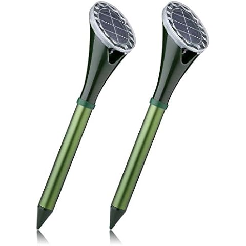 Tysonir Mole Repellent,Mole Repellent Solar Powered Groundhog Repeller,Gopher Repellent Ultrasonic,Get Rid of Mole Gophers Voles for Outdoor Garden Yard 2 Pack Cover