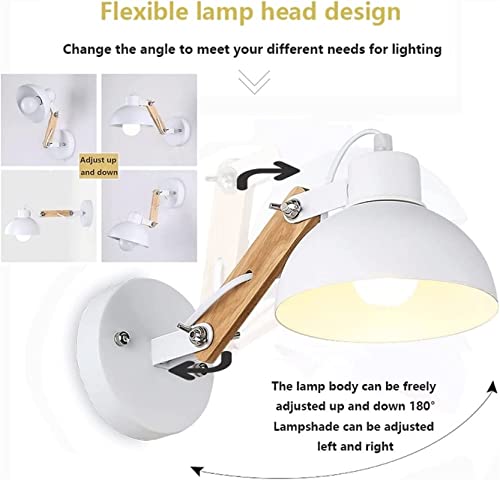 Lámpara de pared de madera ajustable estilo japonés moderno para dormitorio 6