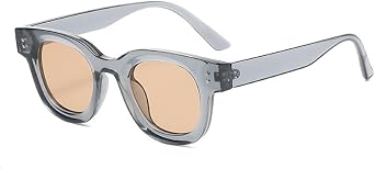 LVTFCO Fashion Retro Sunglasses Ocean Glass Elliptical Frame Thickened Small Frame Minimalist Sun Glasses