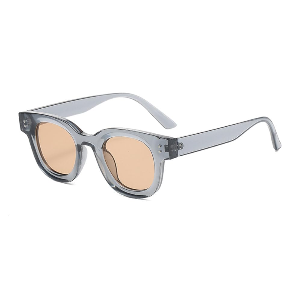 Modische Retro-Sonnenbrille aus Seeglas mit elliptischem Rahmen, verdickter Kleiner Rahmen, minimalistische Sonnenbrille