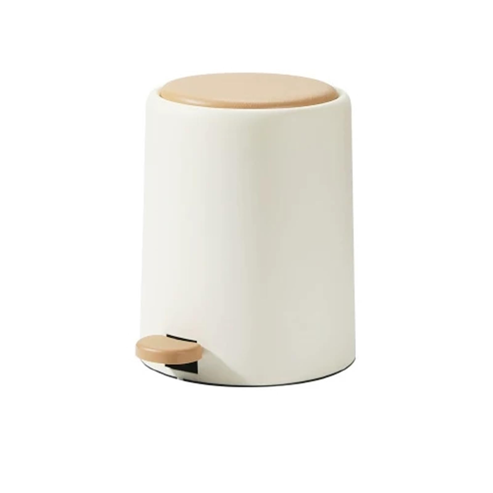 Waste Bins Silentand Slow Down Garbage Bin Household With Lid Living Room Kitchen Bathroom Bedroom(White)