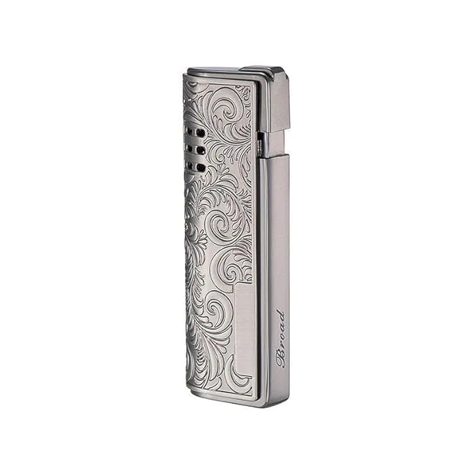 Stylist Metal Design Cigarette Lighter | Refillable Gas Design Adjustable Flame | for Multi Uses | Cigarette Pocket Lighter for Men (Silver)-image-31
