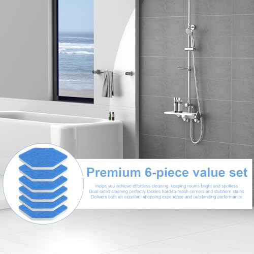 6pcs Ersatzschwamm für Badwischer Geeignet für Vileda Bath Magic Mehrzweck-Schwammwischer Bad und Wanne Mop Nachfüllungen Ersatz Beidseitige Reinigung Sechseckige Rundumreinigung keinen Fleck Auslässt