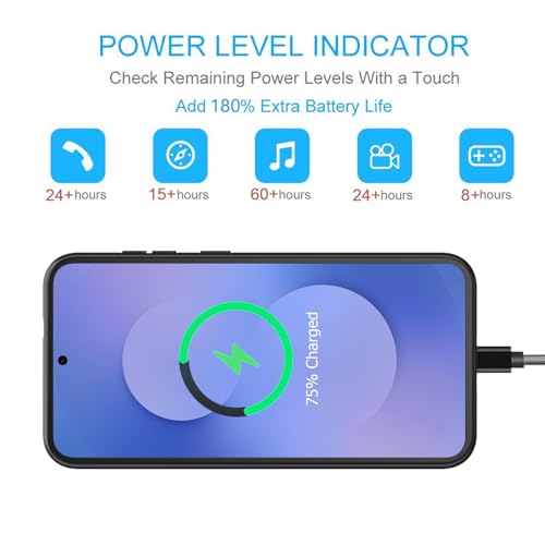 Image of Battery Case for Galaxy S25 FE, Upgraded 12000mAh Portable Protective Wireless Charging Case Compatible with Galaxy S25 FE 5G (6.7 inch) Rechargeable Extended Battery Pack Charger Case (Black)