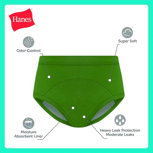 Image of Hanes Boys' Potty Training Underwear, Light Leaks Toddler Cotton Briefs and Boxer Briefs, Multi-pack
