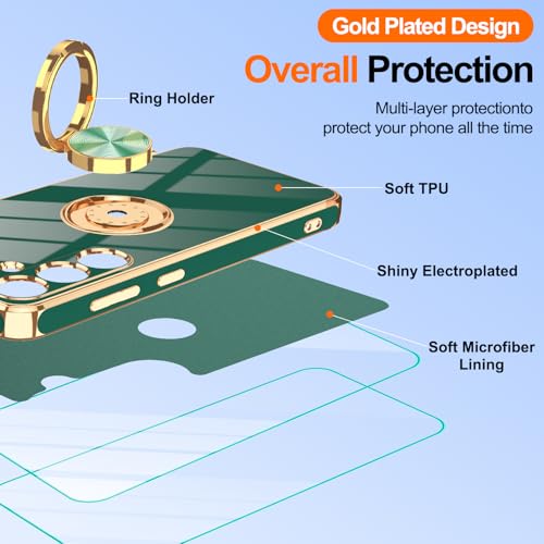 Coque Samsung S24 Plus antichoc verte avec anneau 360