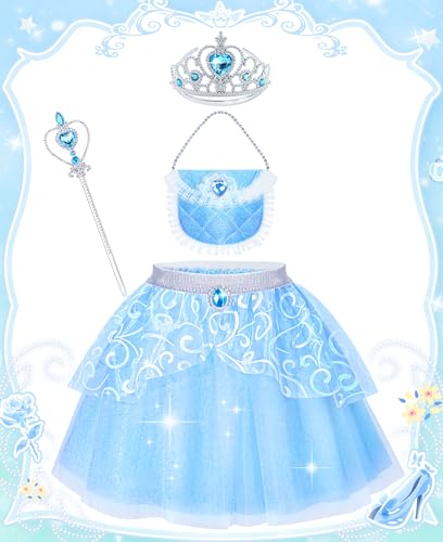 Vestido de princesa para niñas con tutú y accesorios miniatura 5