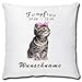 TRIOSK Kissen Katzenmotiv mit Namen personalisiert Sternzeichen Jungfrau Dekokissen Katze lustig Geschenk für Katzenliebhaber Frauen Mädchen Kinder 40x40 Weiß Grau