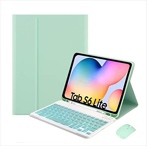 Per Samsung Galaxy Tab S6 Lite Custodia Da Tastiera Rimovibile a Retroilluminato a 7 Colori Vassoio Penna Incorporato Con Il Mouse 10.4 pollici bluetooth wireless