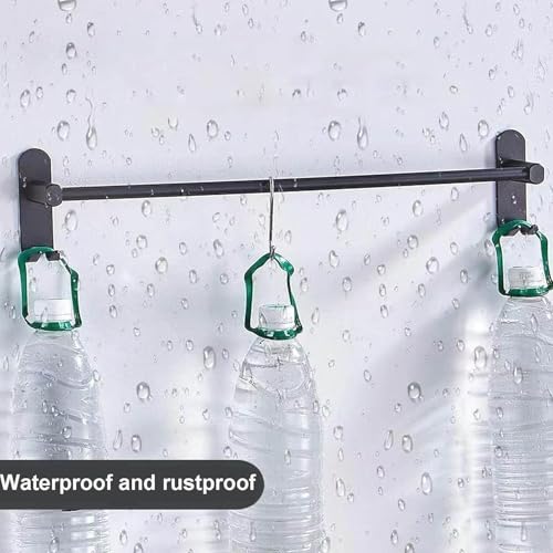 Support de serviette de douche adhésif sans perçage noir 100cm - 3