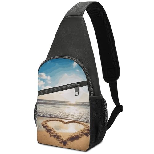 Bolso Sling pequeño corazón para mujeres y hombres