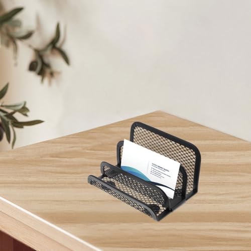 Soporte de tarjetas de presentacion minimalista con diseño sencillo de hierro negro premium 6