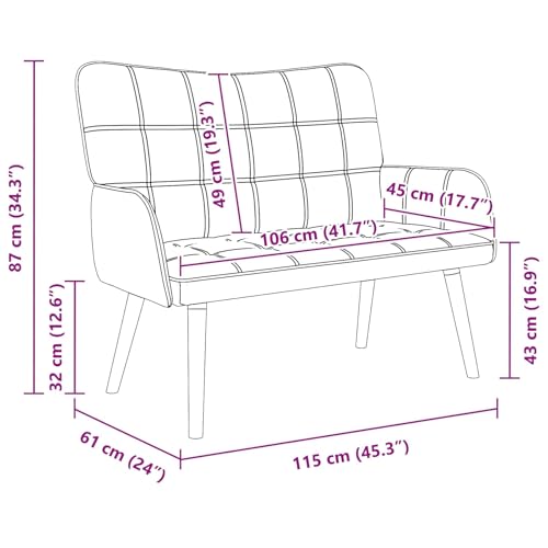 Sofá de 2 plazas blanco moderno sofá de tela con patas de madera para salón u oficina 4