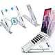 SYXLS Laptop Ständer, Tragbar Faltbarer Notebook Ständer, Höhenverstellbarer Laptopständer Belüftet Kühlung Laptop Halterung, Kompatibel mit 10-15,6 ” Laptop, Tablet (Weiß)