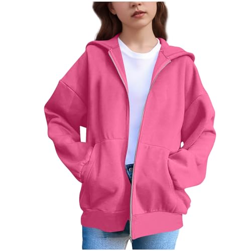 Girls Zip up Hoodie Cute Long Sleeve Fashion Cat Ear Jacket Hooded Sweatshirt with Pocket Kids Fall Clothes