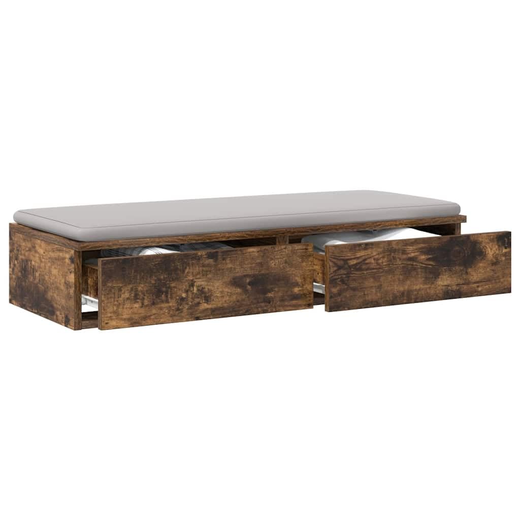 Vidaxl Smoked Oak Bed Drawers 100 X 36.5 X 16.5 Cm Engineered Wood
