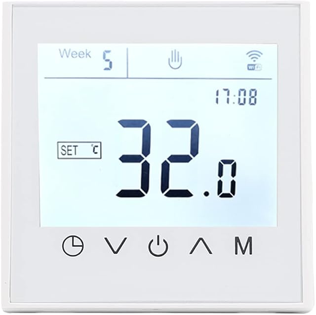 MincoHome Programmable WiFi Thermostat Touch Screen Tuya Smart Temperature Controller for Electric/ Water/Gas Boiler Warm Floor Heating Controller (White Gas Boiler)
