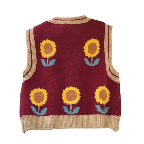 Image of jinghuiyue Women's Sleeveless Sweater Vest Halloween Skull Printed Knit Vest V Neck Crop Pullover Knitwear Tank Tops