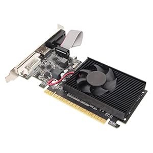 GT210 1G DDR3 Grafikkarte mit Lüfter, DDR3 64 Bit Office Grafikkarte mit HDMI DVI VGA Anschluss, PCIE 2.0, Unterstützt DirectX10.1, Office Video PC Grafikkarte.