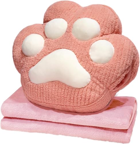 猫の足の枕キルト二重使用クッションスプリングオフィスナーピングピロークッション折りたたみ式エアコン