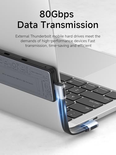 Image of Hagibis USB4 Cable, 80Gbps Data Transfer, 8K@60Hz Video Display, 240W Fast Charging USB-C Cable, USB 4 V2.0 for iPhone 16 15 Pro Max, iPad, Thunderbolt 5 /4, External SSD (10cm)