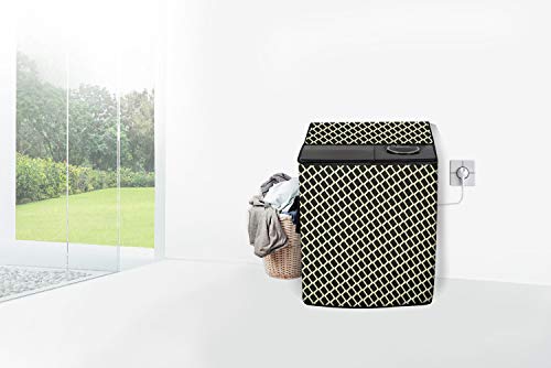 Image of Stylista Polyester Washing Machine Cover Compatible for Godrej 12 KG Semi-Automatic Top Loading WSAXISVX1205.0SN3TGPGR, Check Coffee