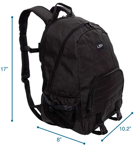 LISH Vinyasa Yoga Mat Backpack - Multipurpose Lightweight Gym Tote Bag with Straps (Black) - Thumbnail 6