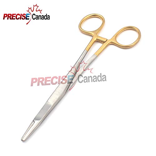 Image of 1 Tc Olsen Hegar Needle Holder 6.5 Inch Needle Holder Hemostat Scissors Gold Handle Rings Precise Canada German Grade Stainless