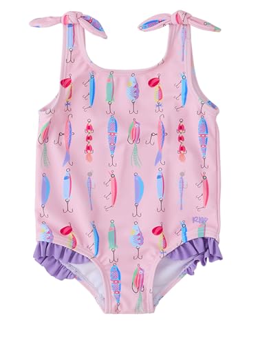 Image of RuffleButts Girls UPF50+ Sun Protection Tie Shoulder /Cross Back One Piece Swimsuit