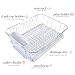 Kitchen Details 3 Piece Dish Rack | Drying Rack, Cutlery Basket & Drainboard Tray | Countertop | Self Draining | Open Wire Design | Chrome | White