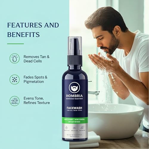 Image of Face Wash for Men | Fight Acne & Pimples, Brighten Skin, Deep Pore Cleansing, Oil Control, Instant Cooling Refreshing Feel - Multi-Action Formula ; All Type Skin ; 150 ml ; Pack of 2 ( 2 * 150ml)