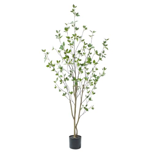 Bellacat 5ft Artificial Minimalist Citrus Tree with Lifelike Leaves, 60in Faux Citrus Tree with...