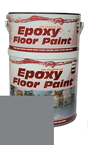 Epoxy Resin Floor Paint by Ask Coatings. for Garage, Industrial and Domestic. 2.5L (Mid Grey)