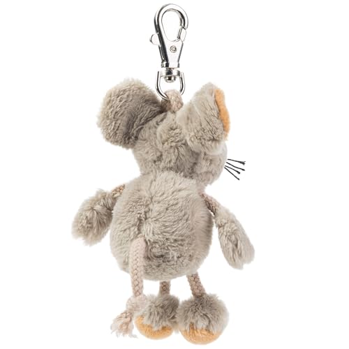 Plüsch-Anhänger Maus „Eddi“ – Schaffer 3107- ca. 11 cm - Niedlicher Schlüsselanhänger & Taschenanhänger mit Karabiner - Weich & hochwertig - Geschenkidee für Kinder & Erwachsene - grau