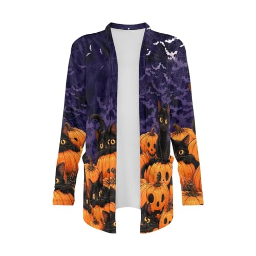 Image of Forchrinse Red Ladybug Cardigan for Women Causal Long Sleeve Open Front Cardigans Sweater Fashion 2024 Fall Coat with Pockets